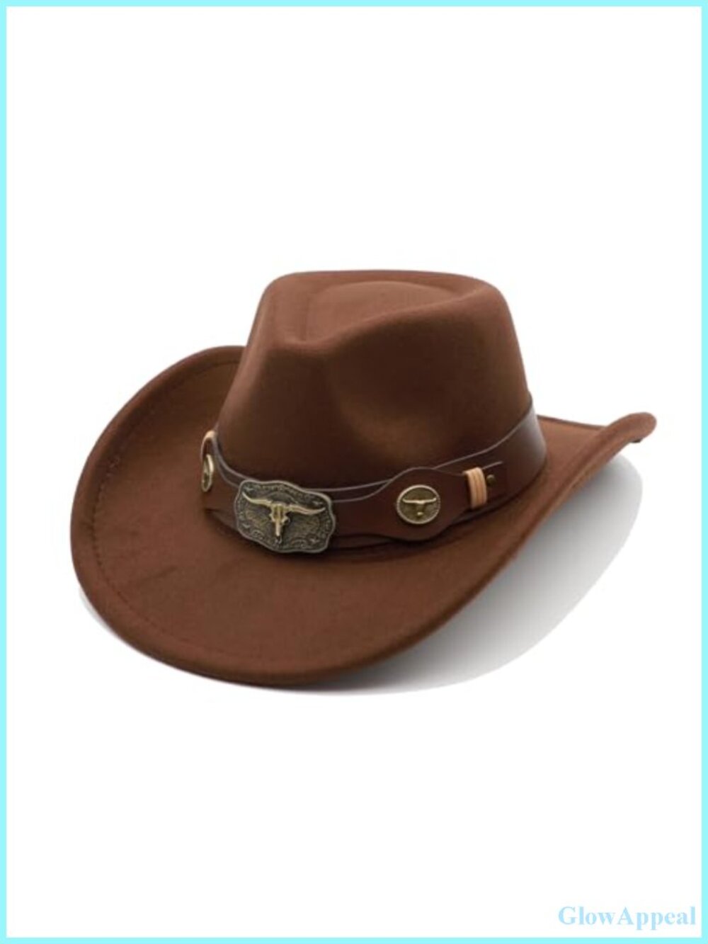 Unisex Wide Brim Felt Cowboy Hat with Adjustable Strap for Festivals & Costumes